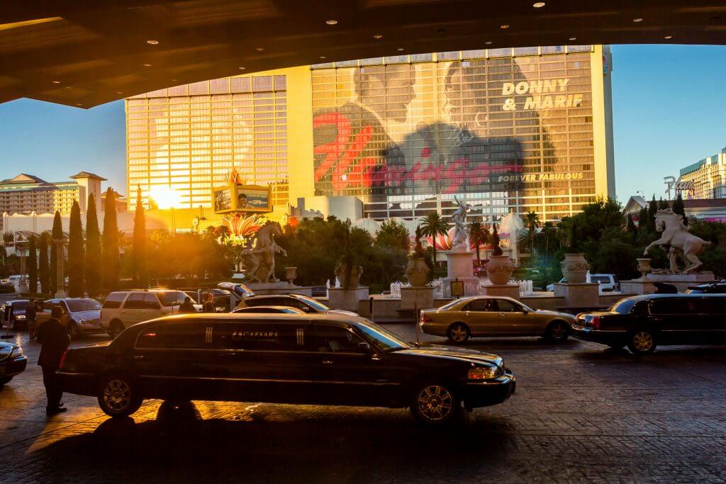 Limousine in front of Caesars Palace in Las Vegas