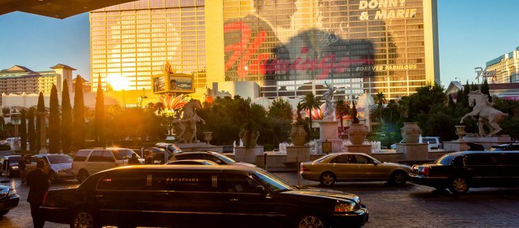 Limousine in front of Caesars Palace in Las Vegas